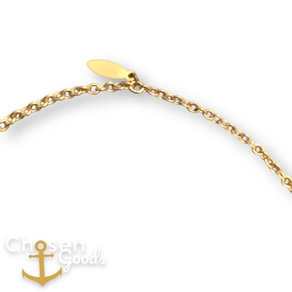 Miss Ivy Pearl Five Tassel Necklace Teal Blue Turquoise 14" Gold Chain RV $38 - Picture 3 of 4